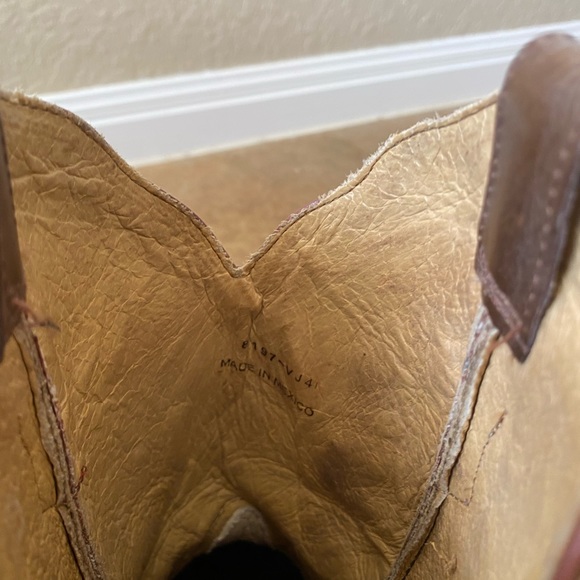 Nocona Leather Boots Bluebonnet Snake Print Old West Boot Sz 7.5B - Picture 10 of 11